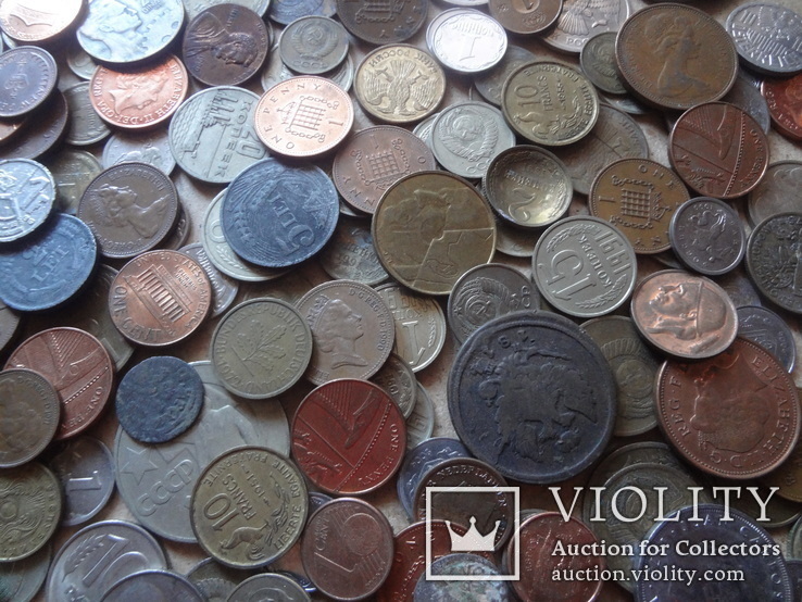 Супер- Гора монет с нашими и зарубежными (552 штуки.), фото №3