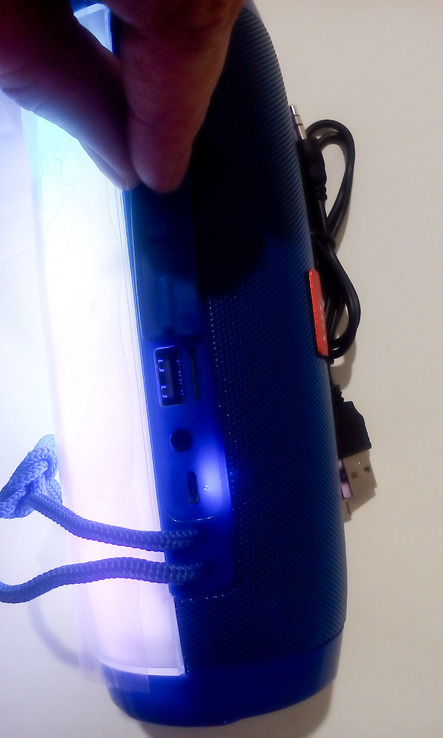 Портативная колонка TG-157 с интерактивной подсветкой и мощным звуком.Цвет синий, фото №6