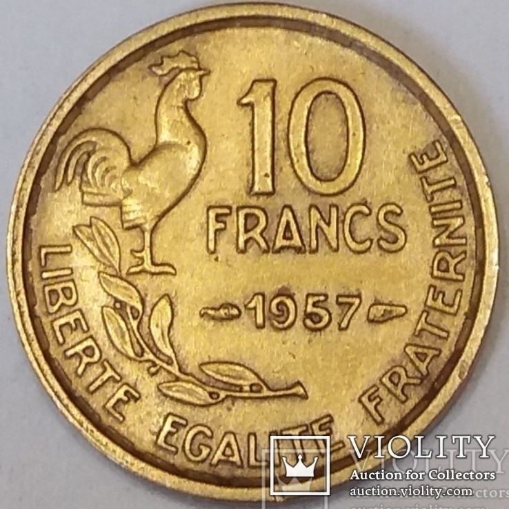 Франція 10 франків, 1957, фото №2