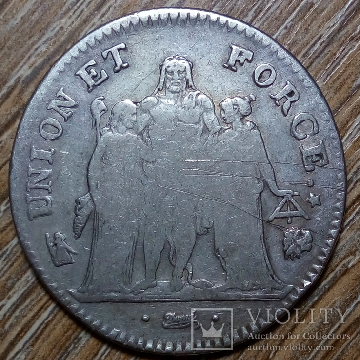 Франция 5 франков L'AN 7 (1798 г.), фото №3