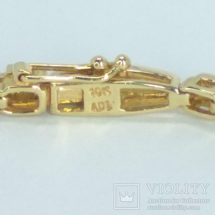 Золотой браслет (10к) с ониксом, перламутром и бриллиантами, фото №7