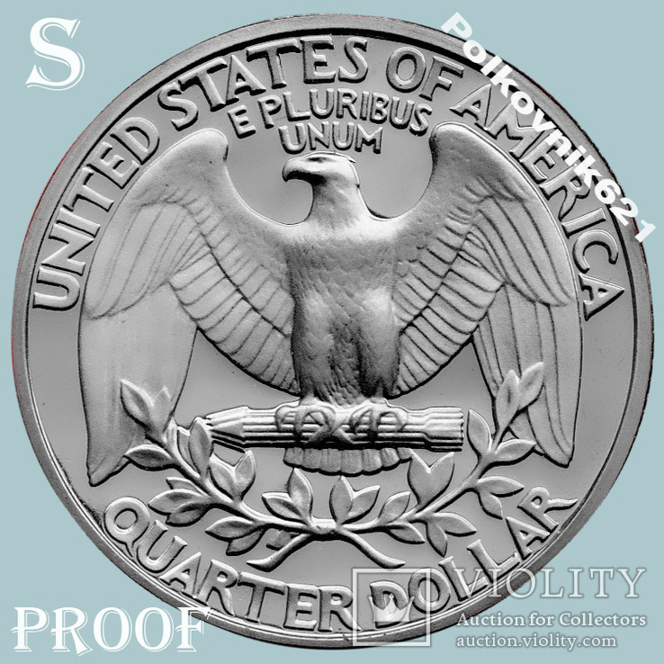 США, 25 центов, квотер 1980 года, двор "S" (Q1452). PROOF!, фото №2