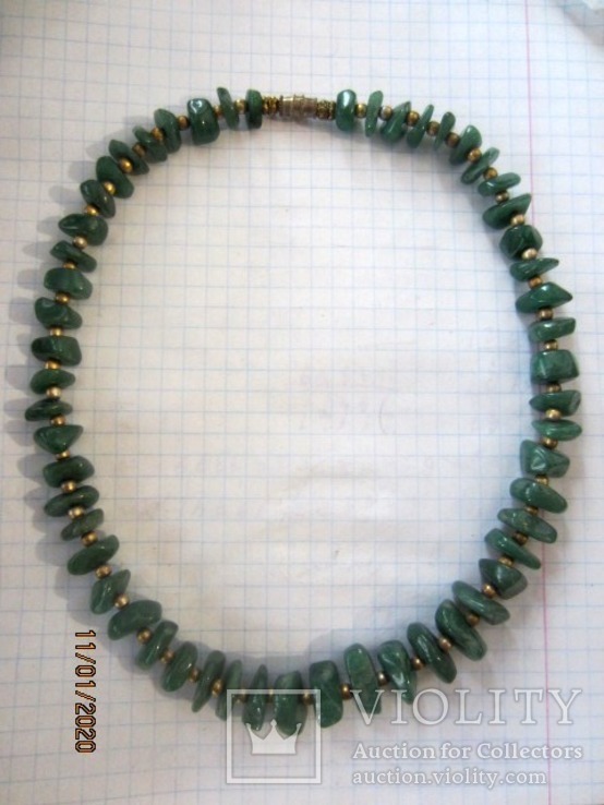 Колье,ожерелье  нефрит 70 г ссср, фото №4