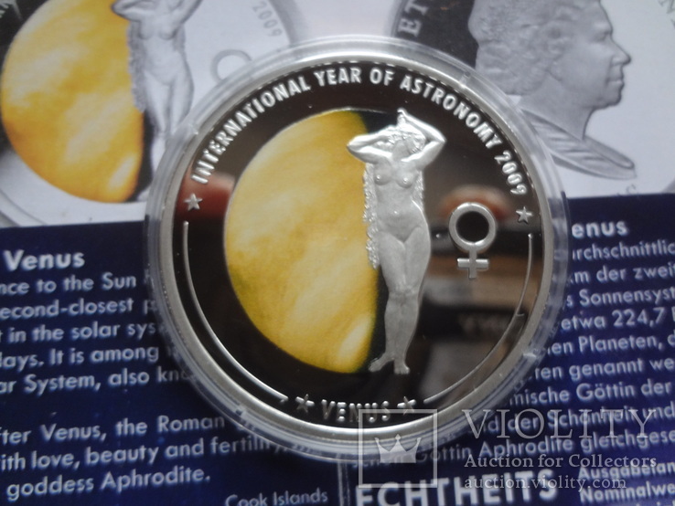 5 долларов 2009 о-ва  Кука год Астрономии Венера   серебро  999, фото №3