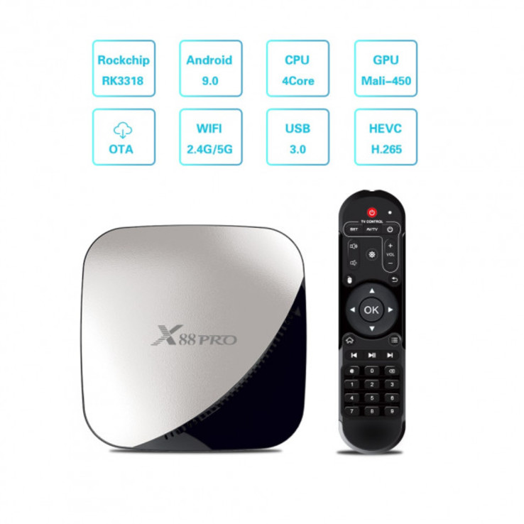 Смарт ТВ приставка SmartTV X88 Pro 4 /32 Gb с пультом, Андроид Android TV, фото №4