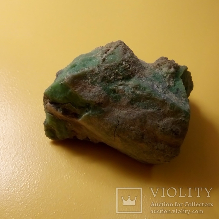 Неатрибутированные минерал зелёного цвета из старой коллекции, фото №3