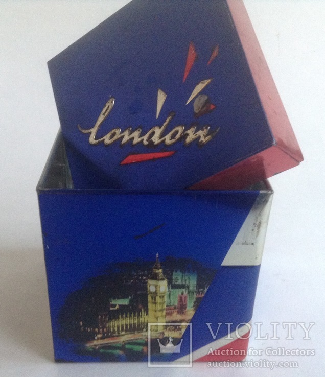 Коробка от чая LONDON.  Металл, жесть., фото №3