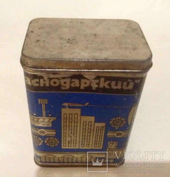 Коробка от чая Краснодарский. СССР. Металл, жесть., фото №6