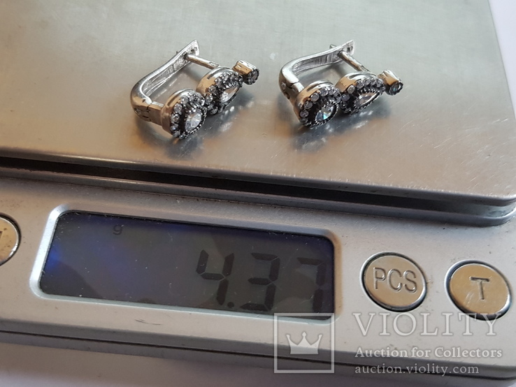 Серьги серебро 925 проба. Вес 4.37 г., фото №8