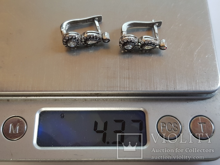 Серьги серебро 925 проба. Вес 4.37 г., фото №9