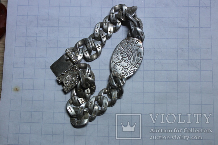 Мужской серебряный браслет с масонской символикой, фото №6
