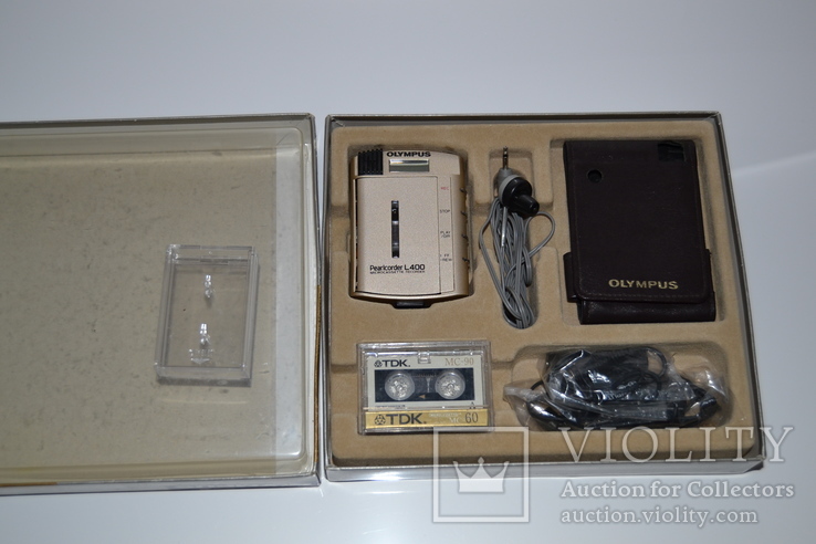 Микро кассетный шпионский диктофон Olympus L400 комплект, фото №2
