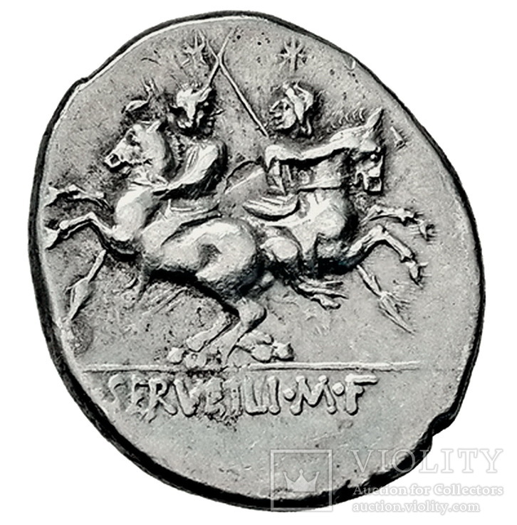 Республиканский денарий C. Servilius 136 г. до н.э., фото №5