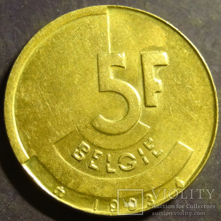 5 франків Бельгія 1993 Belgie, фото №2