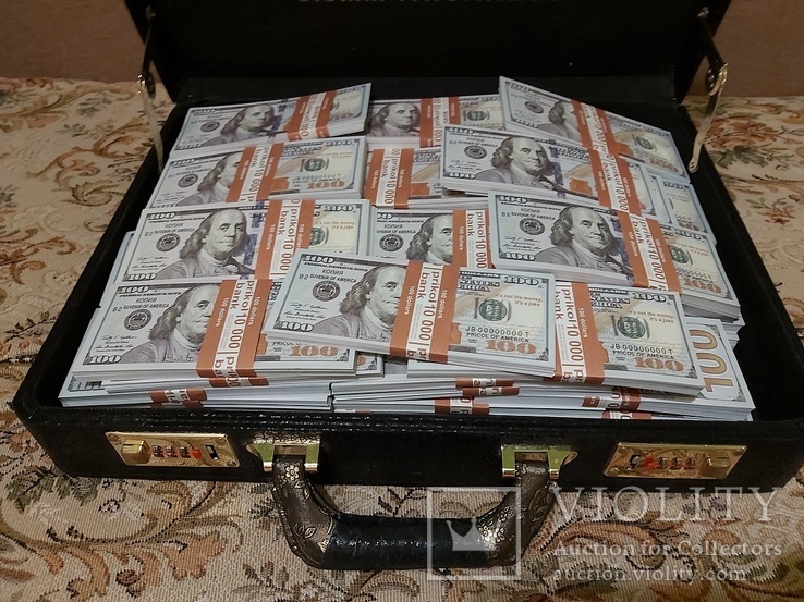 Дипломат с деньгами 100$ Сувенирные деньги, Сувенірні гроші 100 $, фото №3