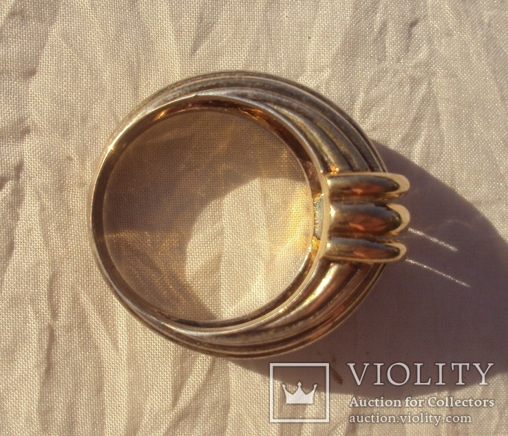 Брендовое кольцо, серебро + золото, Франция., фото №5