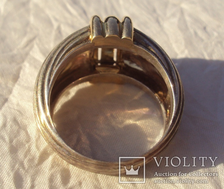 Брендовое кольцо, серебро + золото, Франция., фото №8