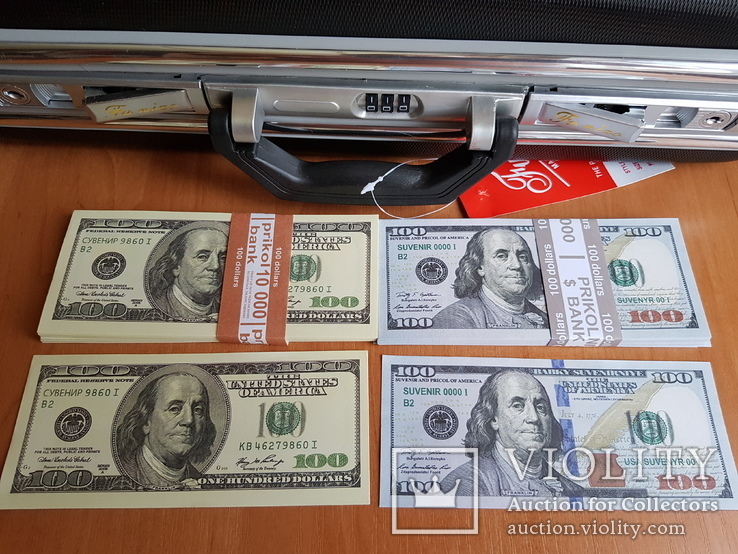 Дипломат с деньгами 100$ Сувенирные деньги, Сувенірні гроші 100 $, фото №3
