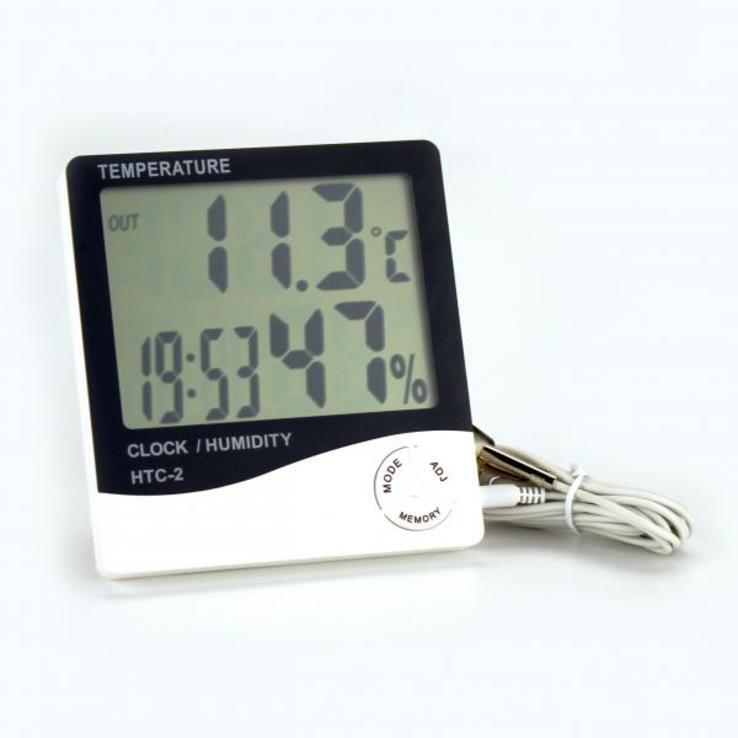 Домашняя метеостанция HTC-2 с часами,термометром,гигрометром,календарь,будильник, numer zdjęcia 3