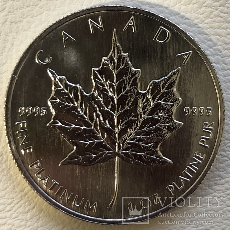 50 $ 1991 год Канада платина 31,1 грамм 999,5’, фото №2