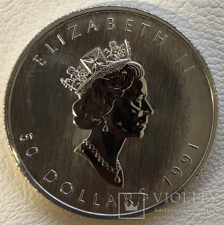 50 $ 1991 год Канада платина 31,1 грамм 999,5’, фото №3