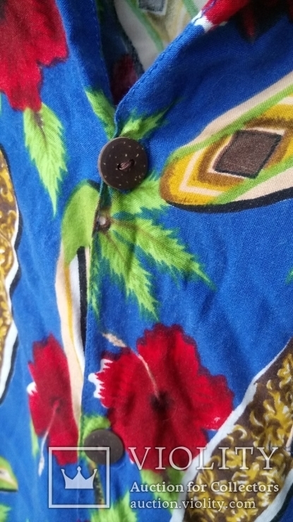 Гавайская рубашка мужская, каное и гибискус рисунок, фото №7