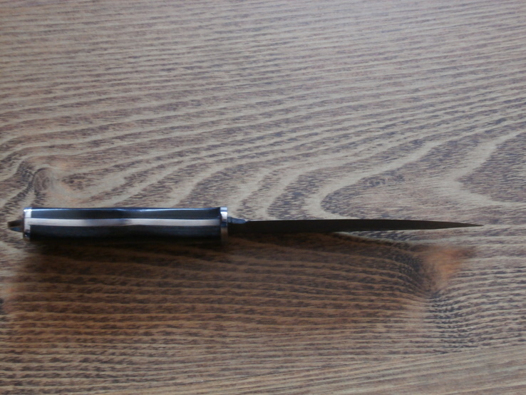 Нож для охоты туризма рыбалки "Дамаск" деревянная ручка узор гравировка Н-70 чехол 21,5см, фото №7