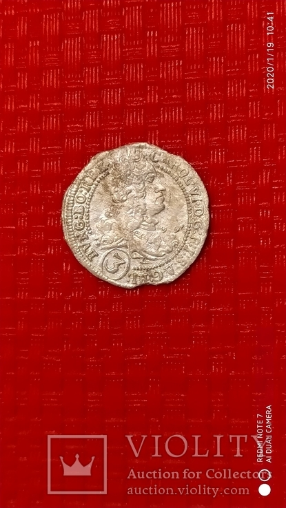 3 Kreuzer 1718.Charles VI, фото №2