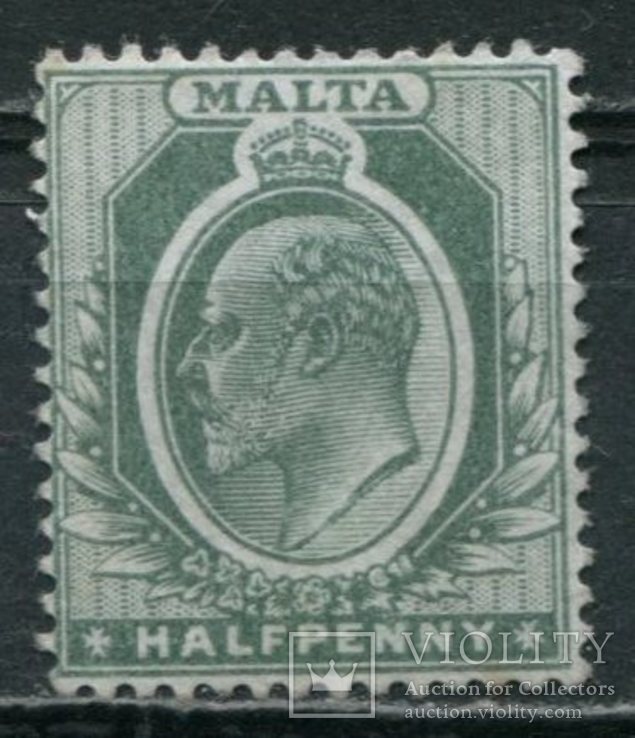 1904 Великобритания колонии Мальта 1/2р, фото №2