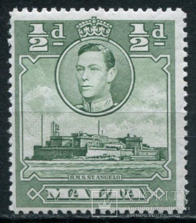 1938 Великобритания колонии Мальта 1/2р зеленый, фото №2