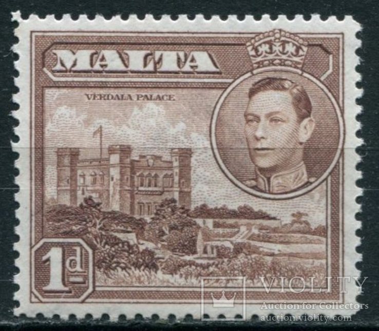 1938 Великобритания колонии Мальта 1р коричн, фото №2