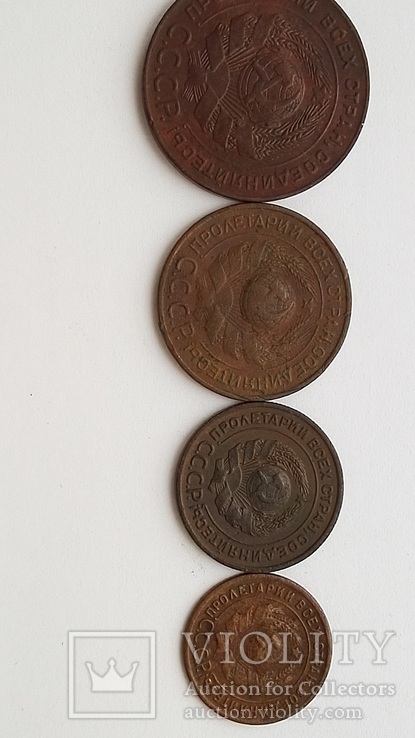 Лот монет 1 , 2 , 3 , 5 копеек СССР 1924 года, фото №3