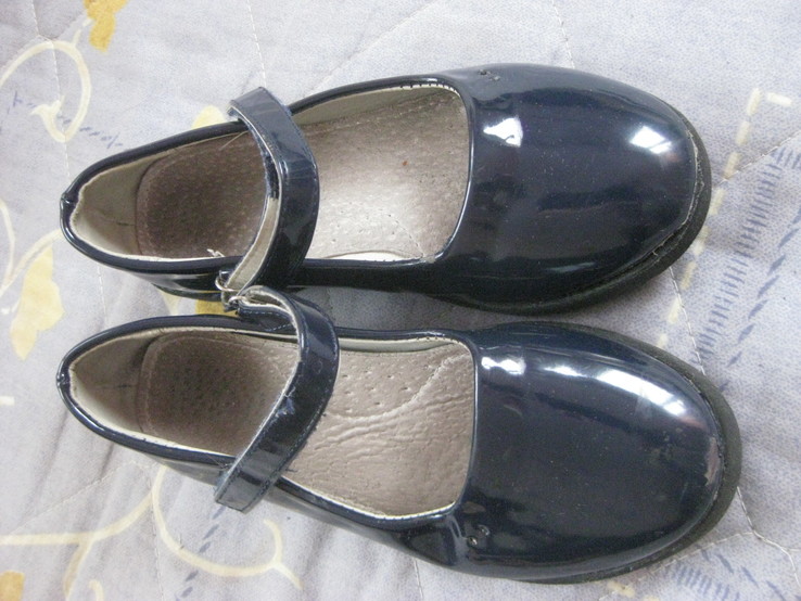 Туфли лакированные синего цвета, фото №3