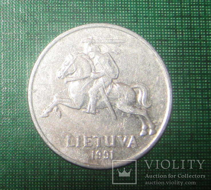 Литва 2 цента 1991, фото №3