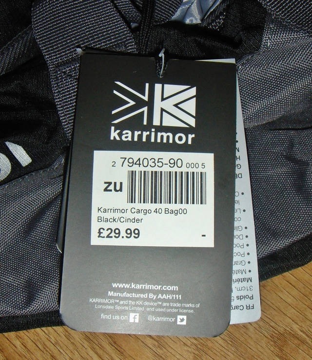 Torba-plecak Karrimor Cargo 40 L . Anglia. Nowa. Oryginał, numer zdjęcia 7