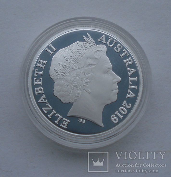 2019 г - 1 доллар Австралии,50 лет высадке на Луне,унция серебра,в капсуле, фото №10