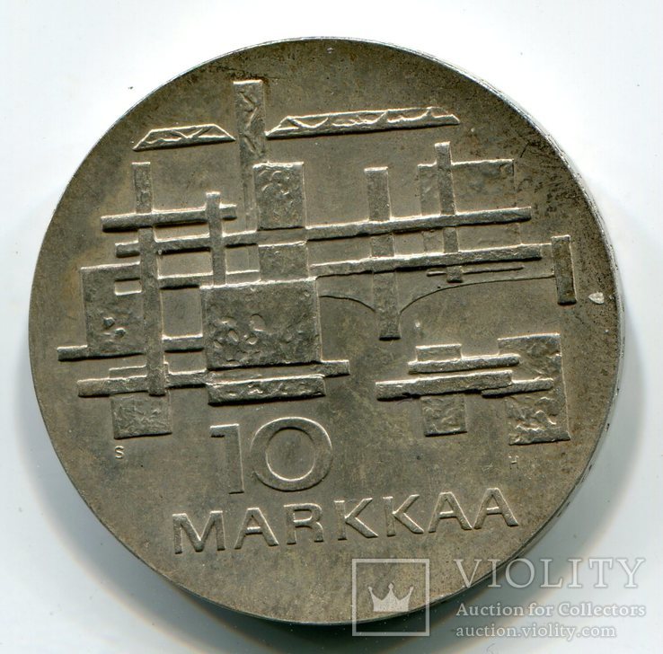 Финляндия 10 марок 1967 г. Серебро, фото №3