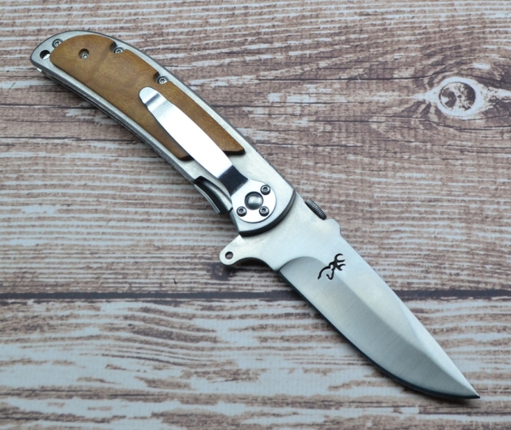Нож складной 338-Browning с прорезом, photo number 3