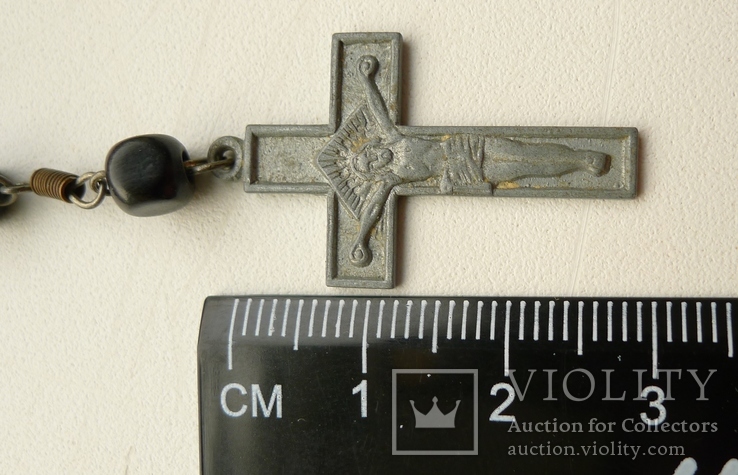 Старинный крест - чётки " Розарий" Бусины из дерева., фото №4