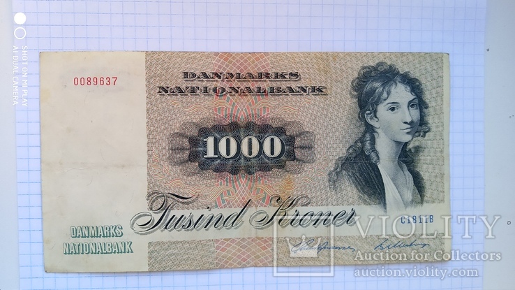 1000 крон Дании 1972г., фото №2