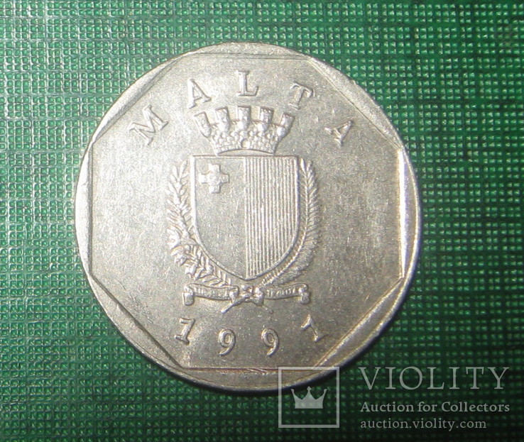 Мальта 5 центов (Краб) 1991, фото №3