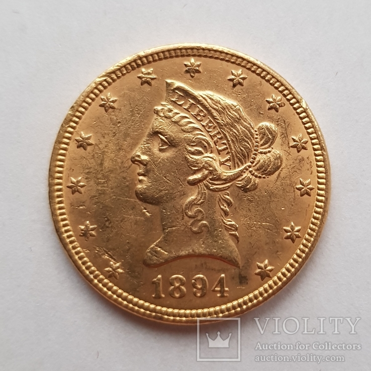 10 доларов 1894 года золото 1/2 унции, фото №2
