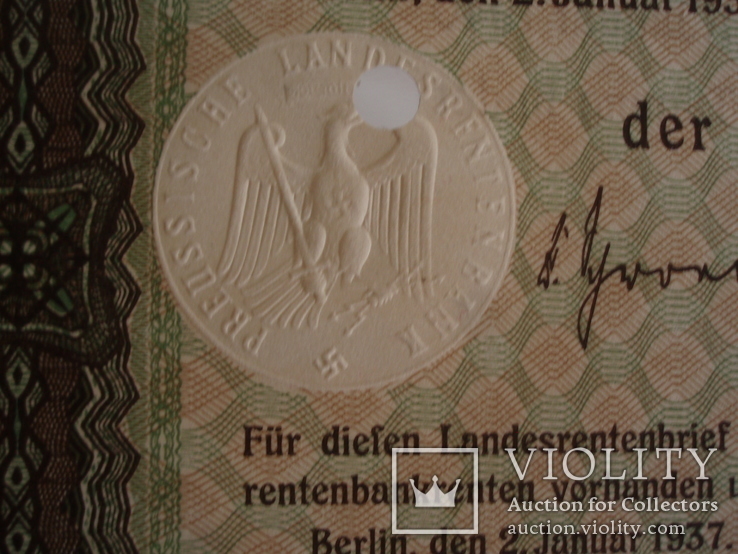 Акция 3 РЕЙХ 500 REICHSMARK 1937 года (свастика), фото №5