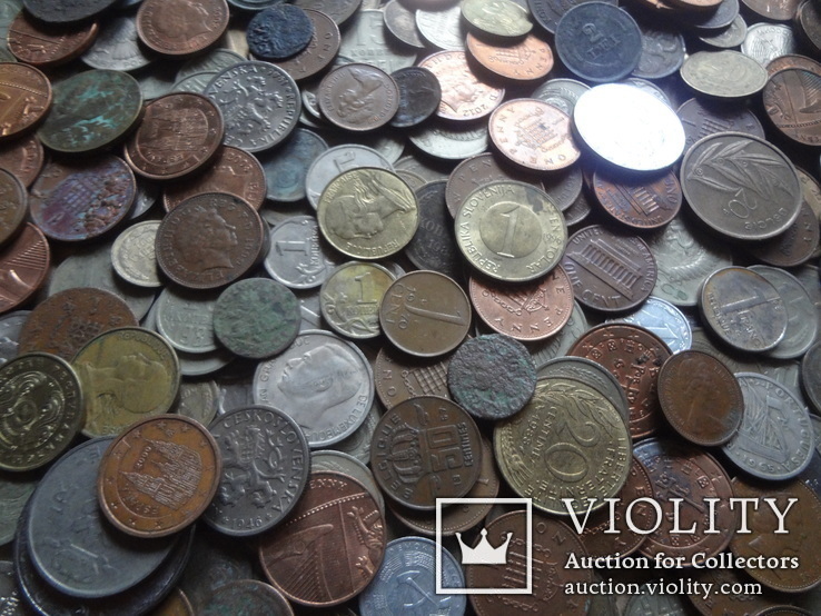 Супер- Гора монет с нашими и зарубежными (617 штук.), фото №4