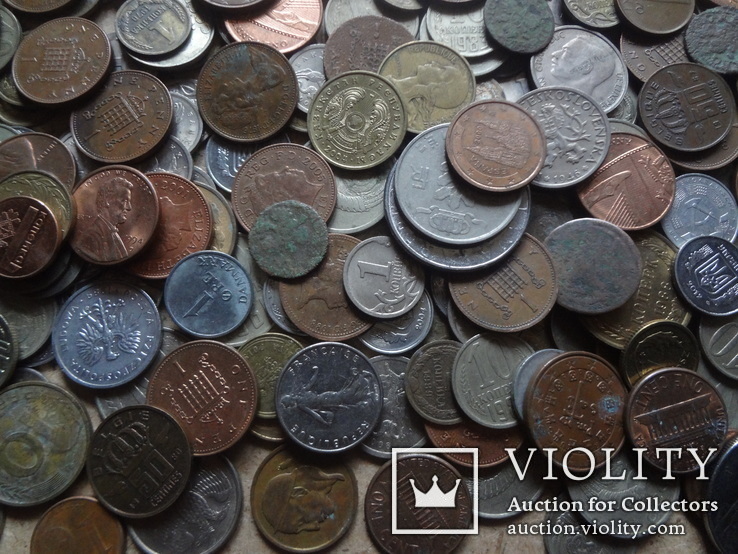 Супер- Гора монет с нашими и зарубежными (617 штук.), фото №11