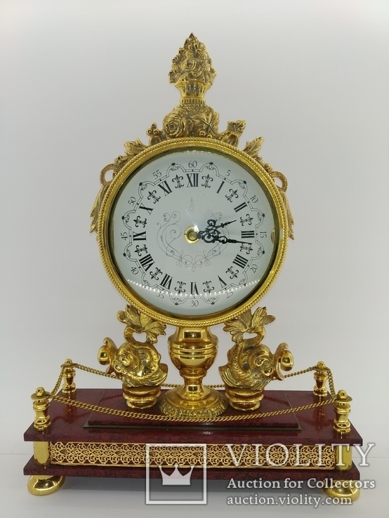 Винтажные настольные бронзовые часы арт. 019, фото №3