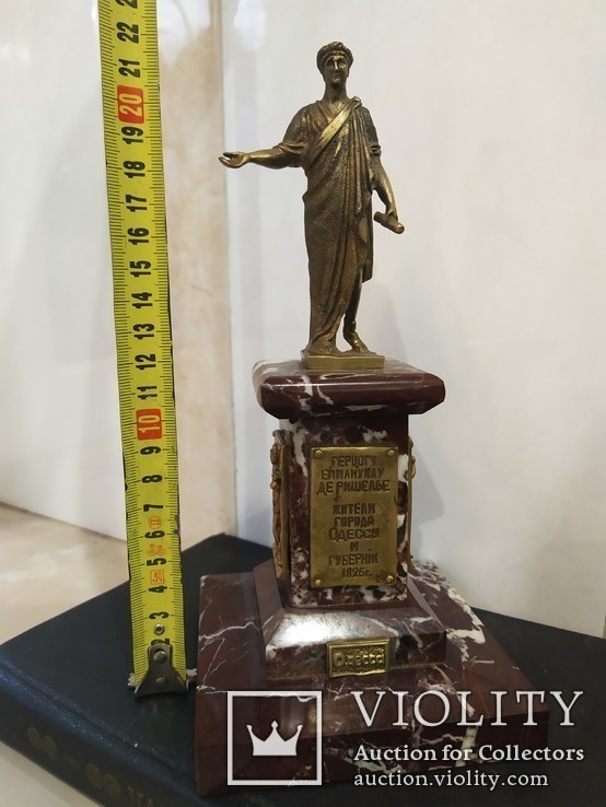 Дюк де Ришелье скульптура на мраморе 22,5 см, фото №9