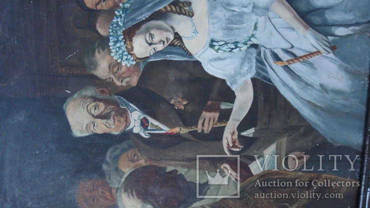 Репродукция скандальной картины В.Пукирева "Неравный брак", старинная, 61х81 см., фото №8