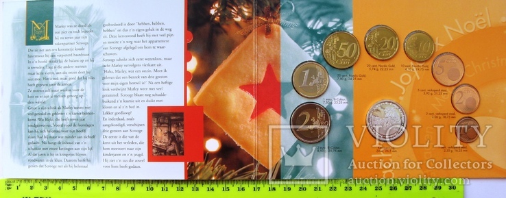 Нидерланды, серебряный токен "Скрудж МакДак" + евронабор*8шт 2002, фото №4