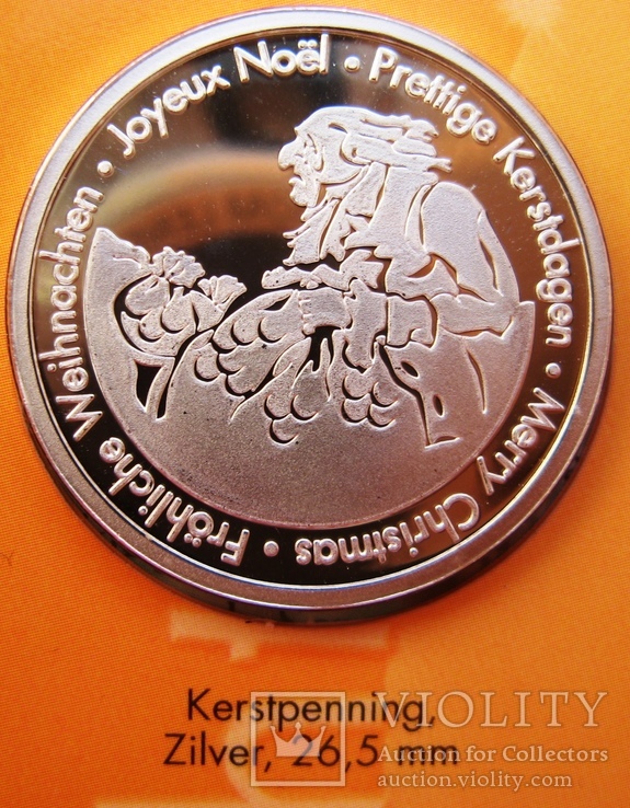 Нидерланды, серебряный токен "Скрудж МакДак" + евронабор*8шт 2002, фото №2